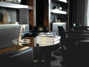Tischlampe / modern / Aluminium / Stoff