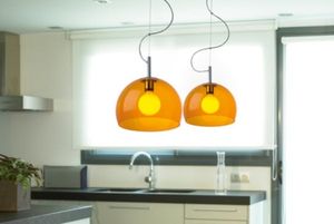 Hängelampe / modern / Stahl / aus Methacrylat