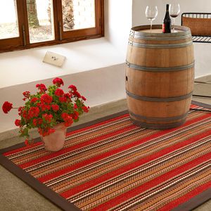 moderner Teppich / Streifenmuster / Sisal / rechteckig