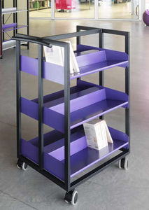 Regal auf Rollen / modern / Metall / für Bibliotheken