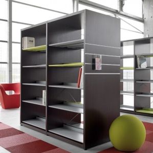 modernes Regal / Holz / für Bibliotheken / Objektmöbel