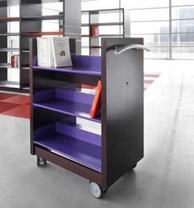 Regal auf Rollen / modern / Holz / Objektmöbel