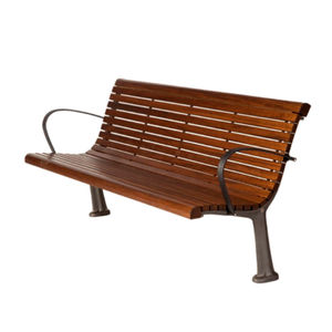 Parkbank / klassisch / Holz / Stahl