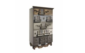 Chiffonnier / originelles Design / lackiertes Holz / grau