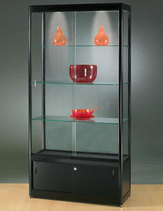 moderne Vitrine / Glas / Holz / Aluminium