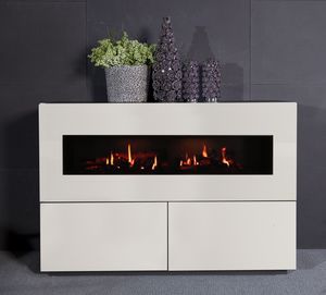 Elektrokamin / modern / geschlossene Feuerstelle / freistehend