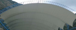 Membran-Architektur / aus PVC / Polyester / für Seiltragwerk