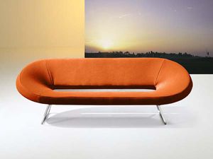 modernes Sofa / Stahl / Aluminium / Stoff