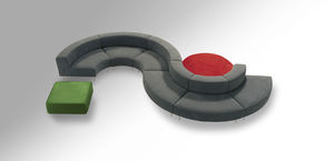 Modulsofa / modern / Stahl / aus Buche