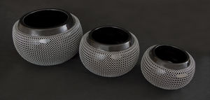 moderne Vase / Edelstahl / Keramik