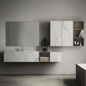 modernes Badezimmer / Keramik / Holz / aus Marmor