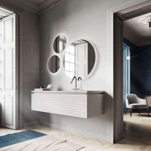 modernes Badezimmer / Holz / Verbundwerkstoff / lackiert