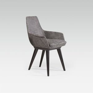 moderner Sessel für Büro / Stoff / Leder / aus Buche