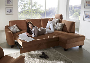 modulierbares Sofa / modern / Leder / 4 Plätze