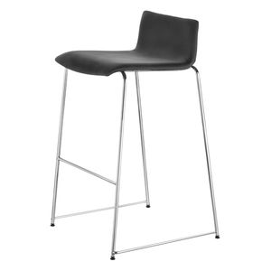 moderner Barhocker / Leder / Stahl / Objektmöbel