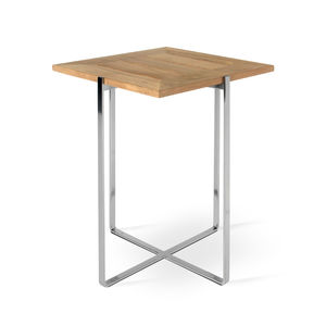 moderner Beistelltisch / Glas / Stein / Hartglas