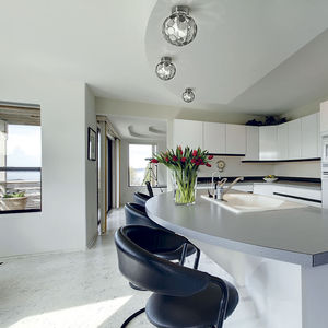 moderne Deckenleuchte / rund / Stahl / LED