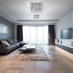 moderne Deckenleuchte / quadratisch / Glas / Halogen