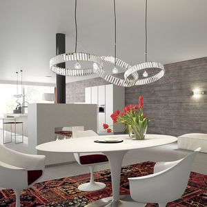 Hängelampe / modern / Metall / Glas