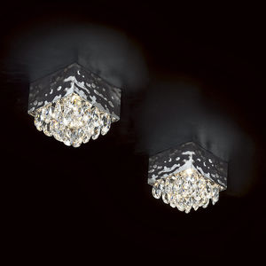 moderne Deckenleuchte / quadratisch / aus Kristall / Halogen