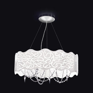 moderner Lüster / aus Kristall / Stoff / Glühlampen