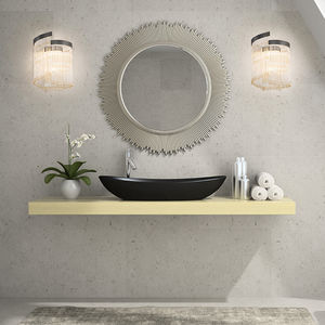 moderne Wandleuchte / für Badezimmer / Glas / fluoreszierend