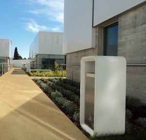 Park-Abfallbehälter / Edelstahl / Hochleistungs Beton / modern