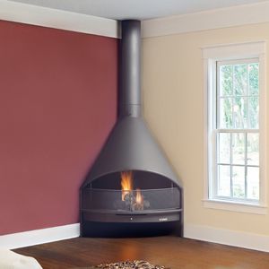 Holzkamin / modern / offene Feuerstellen / Bodenmontage