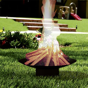Garten-Feuerkorb / Holz / aus Stahl / modern