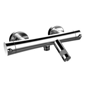 Mischbatterie für Duschen / Wandmontage / verchromtes Metall / thermostatisch