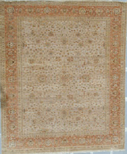 traditioneller Teppich / aus Wolle / Blumenmotive / Indischer