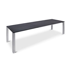 moderner Esstisch / Glas / Aluminium / Keramik