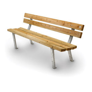 Parkbank / klassisch / Holz / Metall