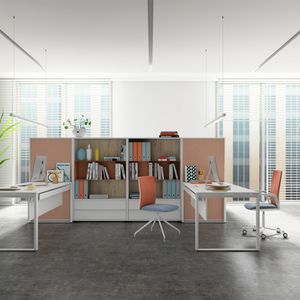 niedriger Aktenschrank / Holz / Modul / modern