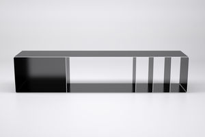 niedriges Regal / Industriedesign / Stahl / für Schallplatten