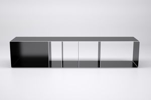 niedriges Regal / Industriedesign / Stahl / für Schallplatten