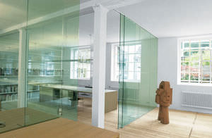 Schiebetrennwand / Aluminium / verglast / Büro