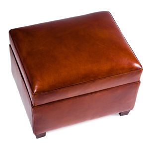 klassischer Fußschemel / Leder / Holz / Innenraum