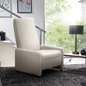 moderner Sessel / Leder / mit Rollen / Hochlehner