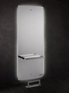moderner Schminktisch / Aluminium / wandmontiert / für Frisörsalon