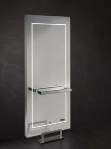 moderner Schminktisch / Aluminium / wandmontiert / für Frisörsalon