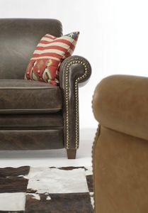klassisches Sofa / Leder / 2 Plätze / mit Armlehnen