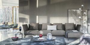 Ecksofa / modern / Metall / Stoff