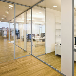 abnehmbare Trennwand / Glas / Büro / transparent