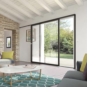 Terrassentür zum Schieben / Holz / Aluminium / 3-Fach-Verglasung