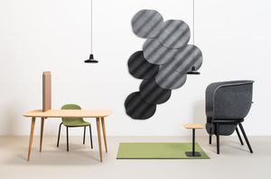 wandmontierte Akustikplatte / Textilfaser / Design / für Büro