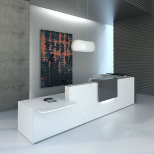 Empfangstheke für Eckeinbau / modulierbar / Melamin