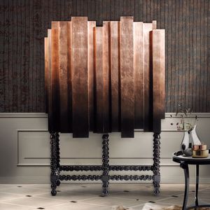 hochbeiniges Sideboard / originelles Design / aus Mahagoni