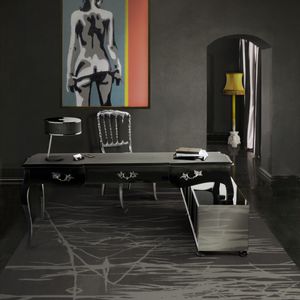 Mahagoni Schreibtisch / originelles Design / klassisch / integrierter Stauraum