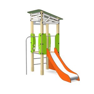 Spielplatzgerät für öffentliche Räume / Holz / Aluminium